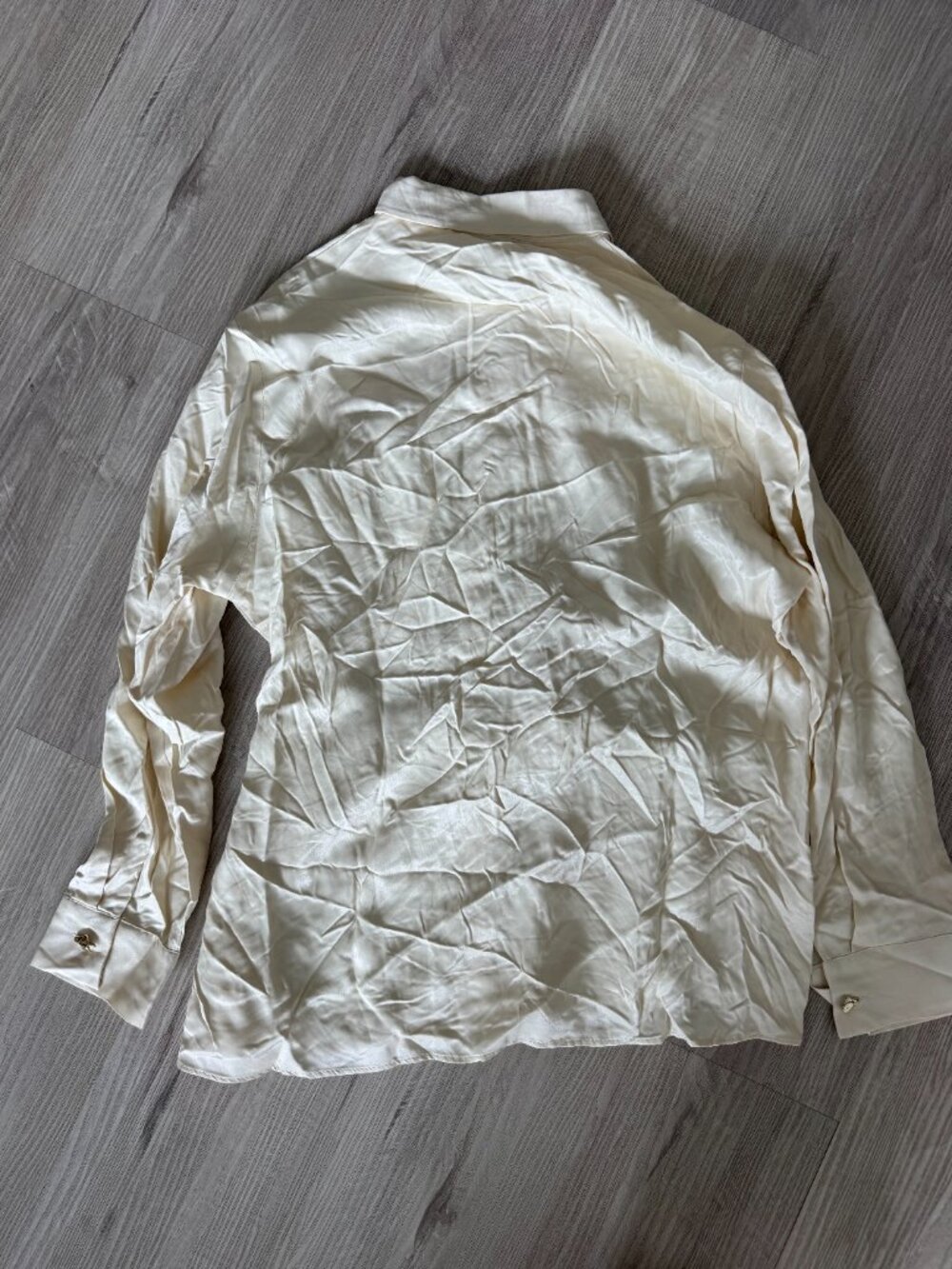 ZARA Satin Crossover Shirt - Ecru / Size S NWT - Picture 10 of 14
